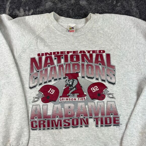 Vtg '92 Fruit Of The Loom National Champions Alabama Crimson Tide Sweatshirt XXL - Picture 2 of 14
